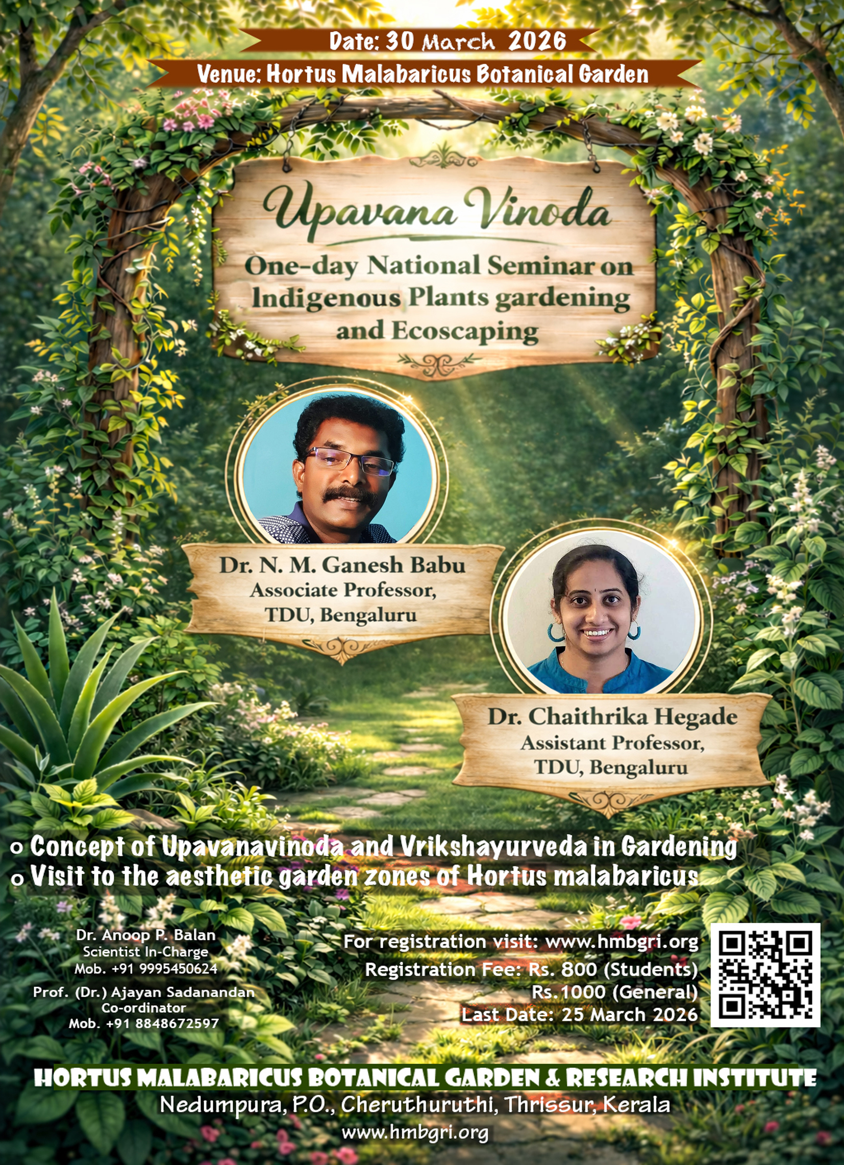 Upavana Vinoda – One-day National Seminar on indigenous plants gardening and ecoscaping, 30 March 2026